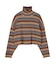 STRIPED HIGH NECK KNIT TOP