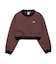 WOVEN CROPPED CREWNECK TOP