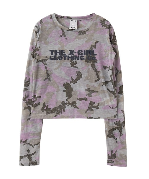 FADED CAMO SHEER L/S TOP