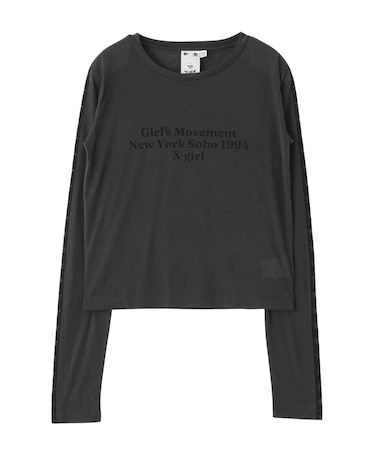 STAR STRIPED SLEEVE SHEER L/S TOP