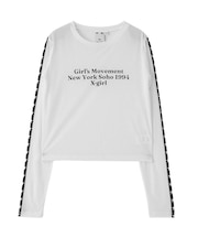 STAR STRIPED SLEEVE SHEER L/S TOP
