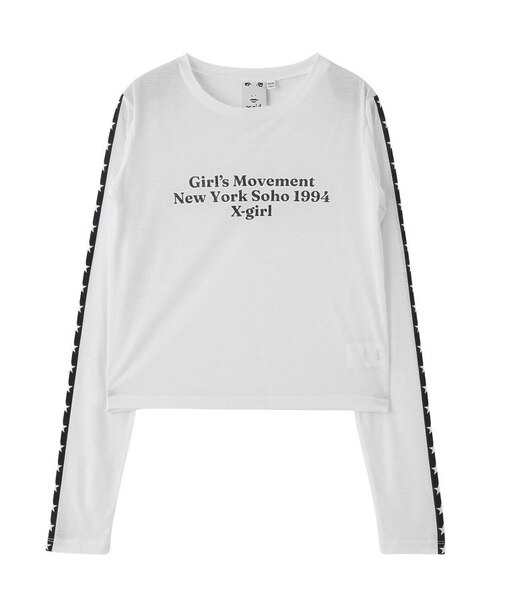 STAR STRIPED SLEEVE SHEER L/S TOP