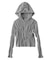 FADED SHIRRED COMPACT ZIP UP HOODIE