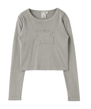 DISTRESSED LOGO PATCH L/S COMPACT TOP
