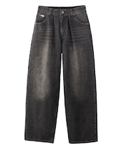 LOGO PATCH WIDE TAPERED DENIM PANTS