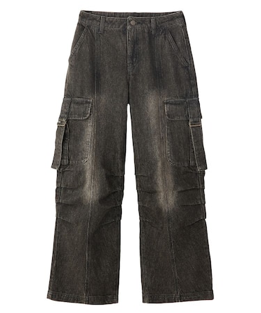 LOW RISE CARGO POCKET DENIM PANTS