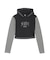 STRIPED SLEEVE COMPACT HOODED TOP