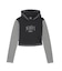 STRIPED SLEEVE COMPACT HOODED TOP