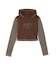 STRIPED SLEEVE COMPACT HOODED TOP