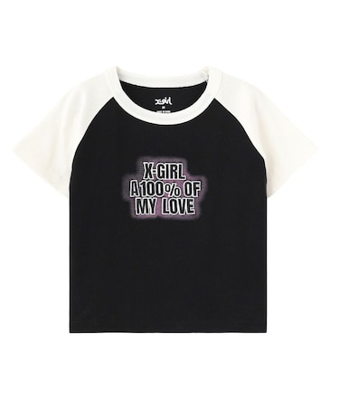 SPRAY AND EMBROIDERY LOGO RAGLAN S/S BABY TEE