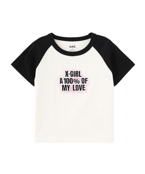 SPRAY AND EMBROIDERY LOGO RAGLAN S/S BABY TEE
