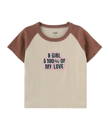 SPRAY AND EMBROIDERY LOGO RAGLAN S/S BABY TEE