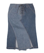 LACE UP DENIM SKIRT