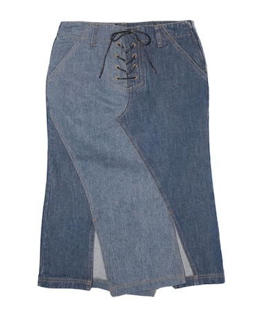 LACE UP DENIM SKIRT