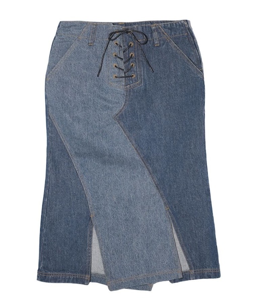 LACE UP DENIM SKIRT