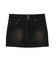 FLOCKED DENIM MINI SKIRT