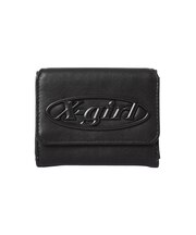 TONAL OVAL LOGO BUCKLE FAUX LEATHER MINI WALLET