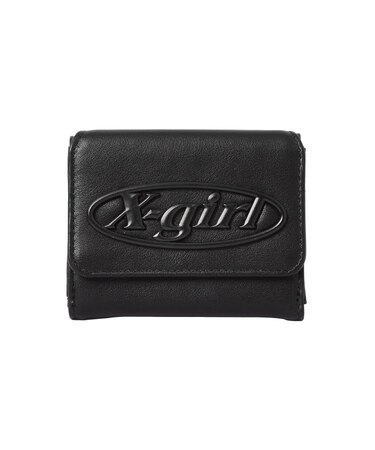 TONAL OVAL LOGO BUCKLE FAUX LEATHER MINI WALLET