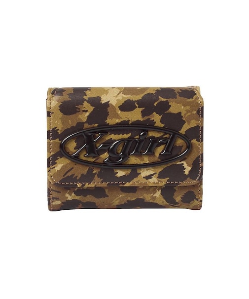 TONAL OVAL LOGO BUCKLE FAUX LEATHER MINI WALLET