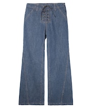 LACE UP DENIM PANTS