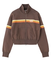STRIPED COMPACT SWEAT TRACK TOP