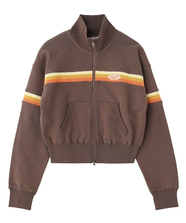 STRIPED COMPACT SWEAT TRACK TOP