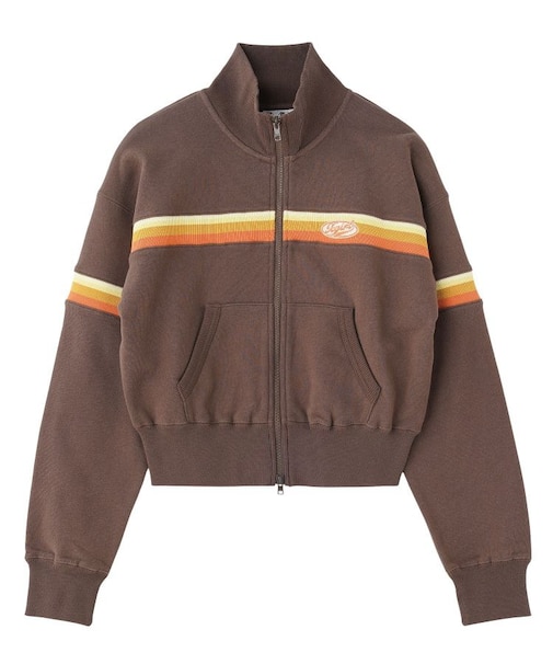 STRIPED COMPACT SWEAT TRACK TOP