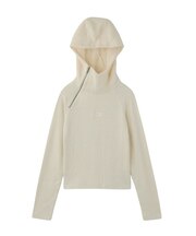 HAIRY HOODED HALF ZIP TOP