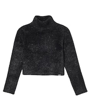 GLITTERY HIGH NECK KNIT TOP