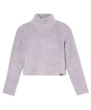 GLITTERY HIGH NECK KNIT TOP