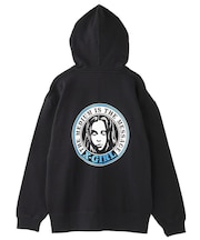 CIRCLE LOGO AND FACE ZIP UP SWEAT HOODIE