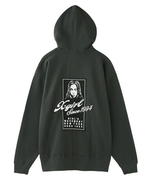 FACE BOX PATCH ZIP UP SWEAT HOODIE