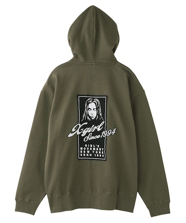 FACE BOX PATCH ZIP UP SWEAT HOODIE