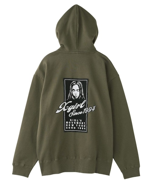 FACE BOX PATCH ZIP UP SWEAT HOODIE