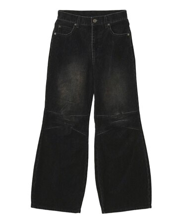 FLOCKED DENIM FLARE PANTS