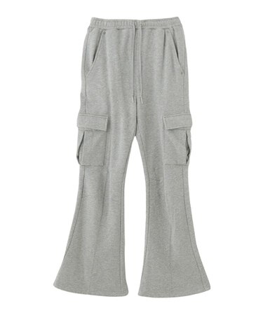 CARGO POCKET FLARE SWEAT PANTS
