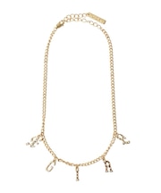 LOGO AND RHINESTONE NECKLACE