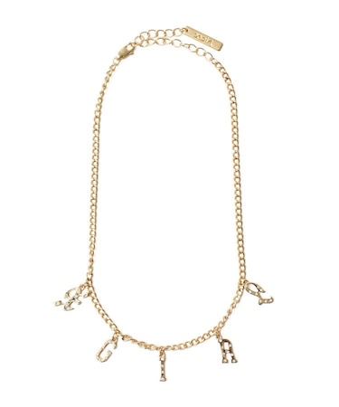 LOGO AND RHINESTONE NECKLACE