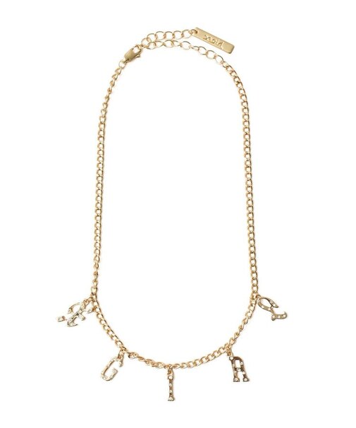 LOGO AND RHINESTONE NECKLACE