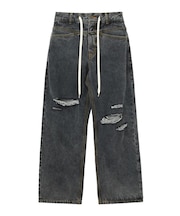 DRAWSTRING DENIM PANTS