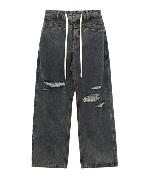 DRAWSTRING DENIM PANTS