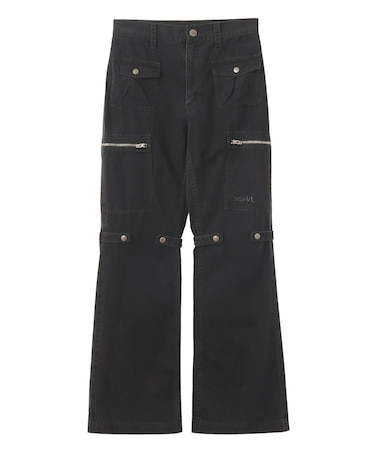 FADED MULTI POCKET FLARE PANTS