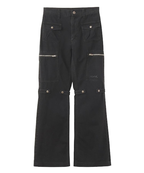 FADED MULTI POCKET FLARE PANTS