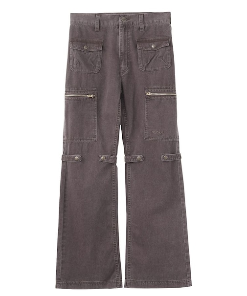 FADED MULTI POCKET FLARE PANTS