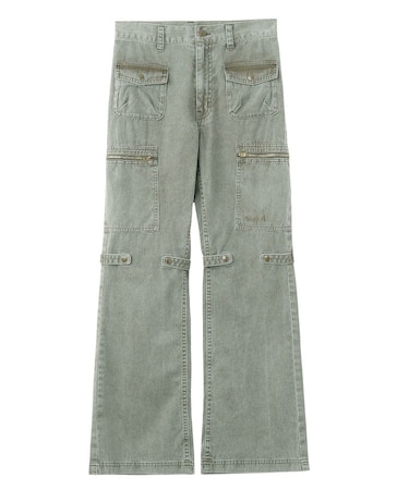 FADED MULTI POCKET FLARE PANTS