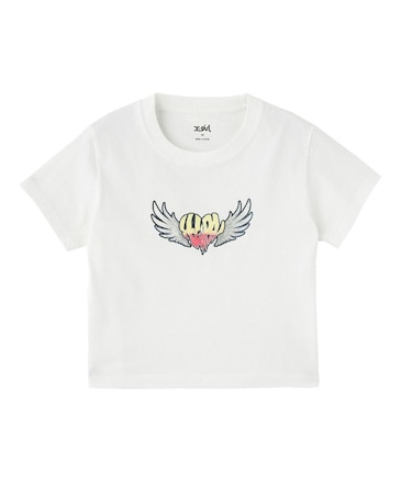 HEART WING SHINY LOGO S/S CROPPED TEE