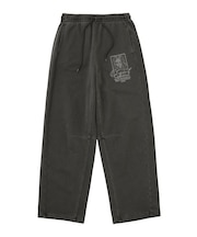 PIGMENT DYED FACE AND LOGO SQUARE PATCH SWEATPANTS