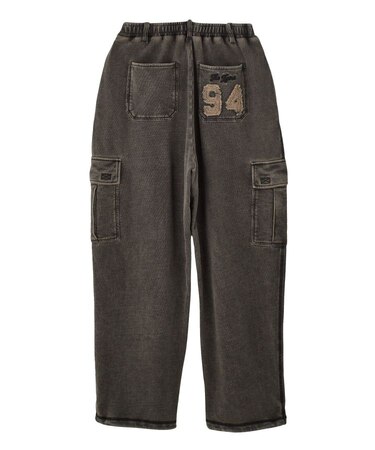 OVERDYED NUMBER PATCH CARGO SWEATPANTS
