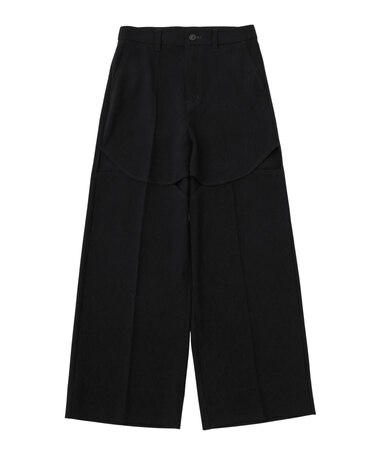 CURVED CUT PANELED PANTS