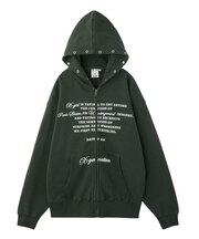 EYELET EMBROIDERY ZIP UP SWEAT HOODIE